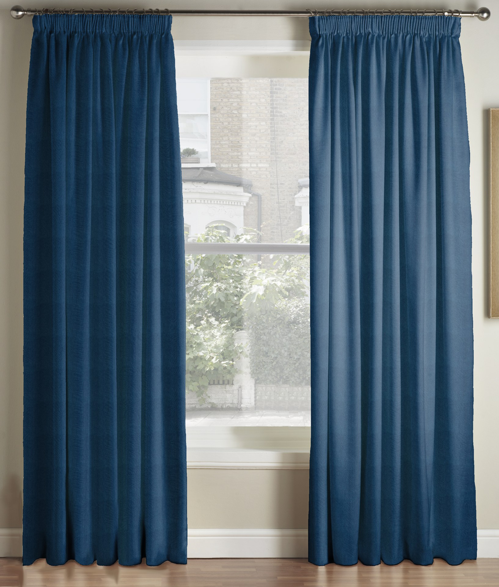 Luxury Velvet Sky Pencil Pleat Curtains 1 Luxury Velvet Sky Pencil Pleat Curtains