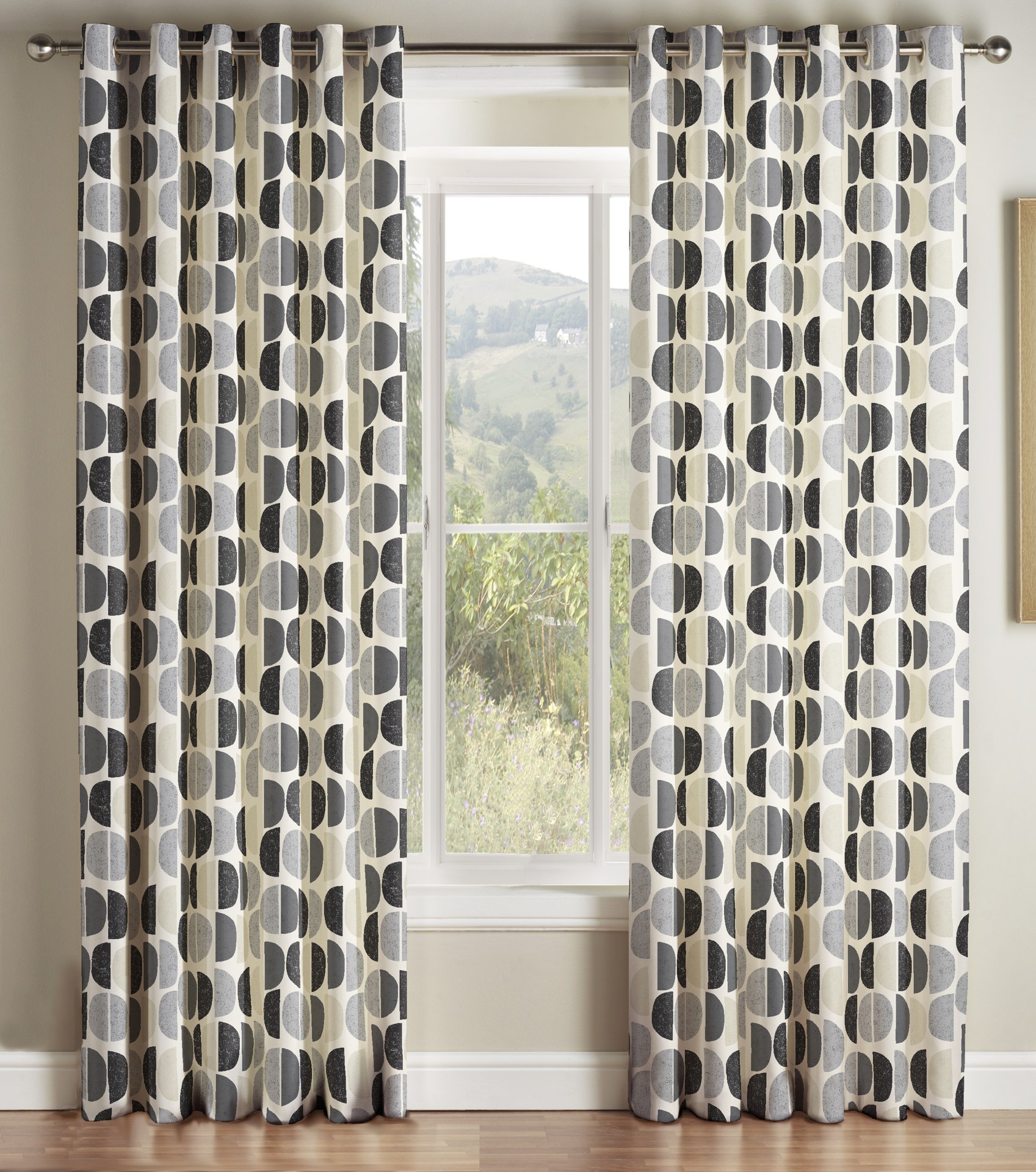 Luna Natural Eyelet Curtains 1 Luna Natural Eyelet Curtains