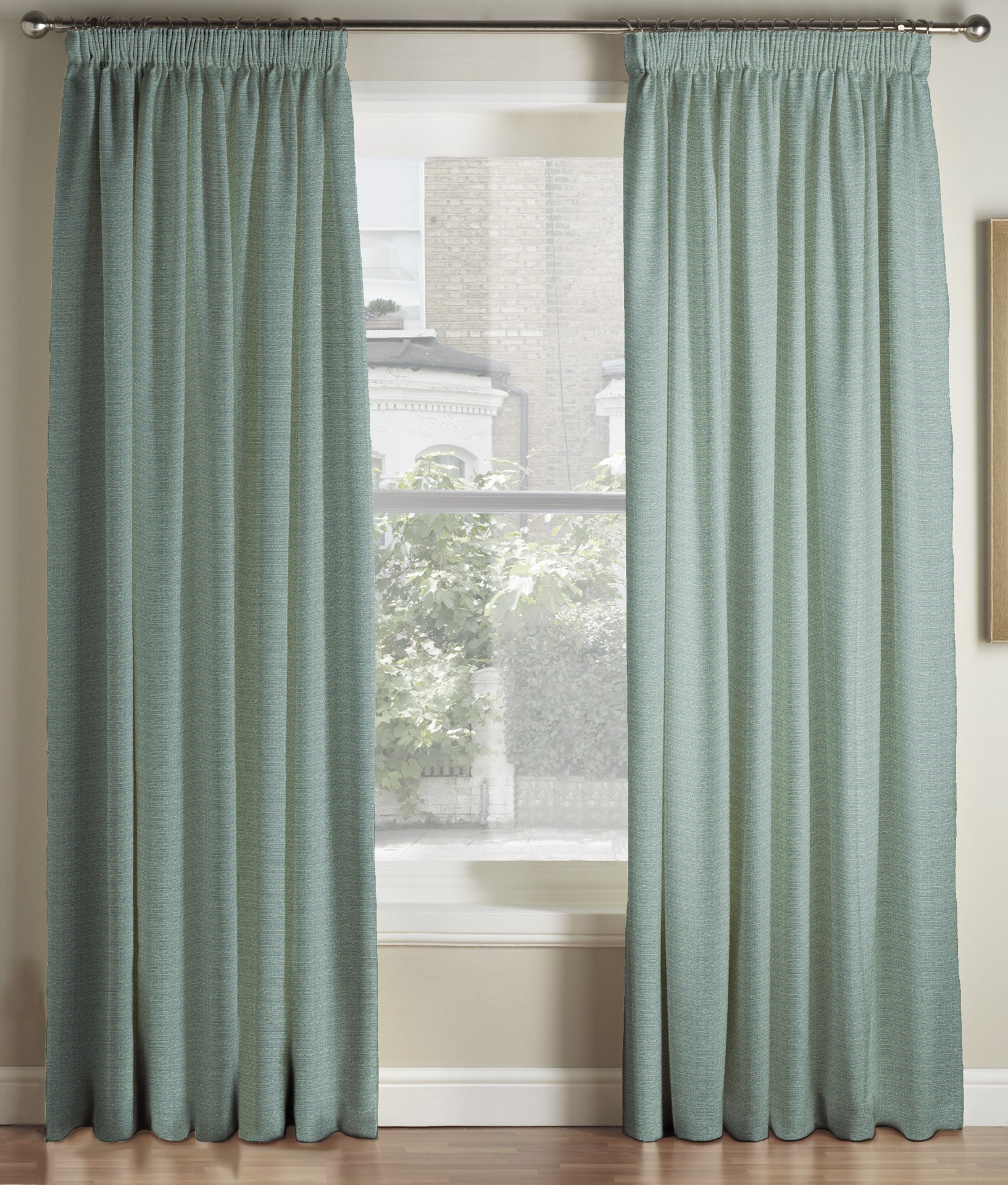 Stellar AzurePencil Pleat Curtains 1 Stellar AzurePencil Pleat Curtains