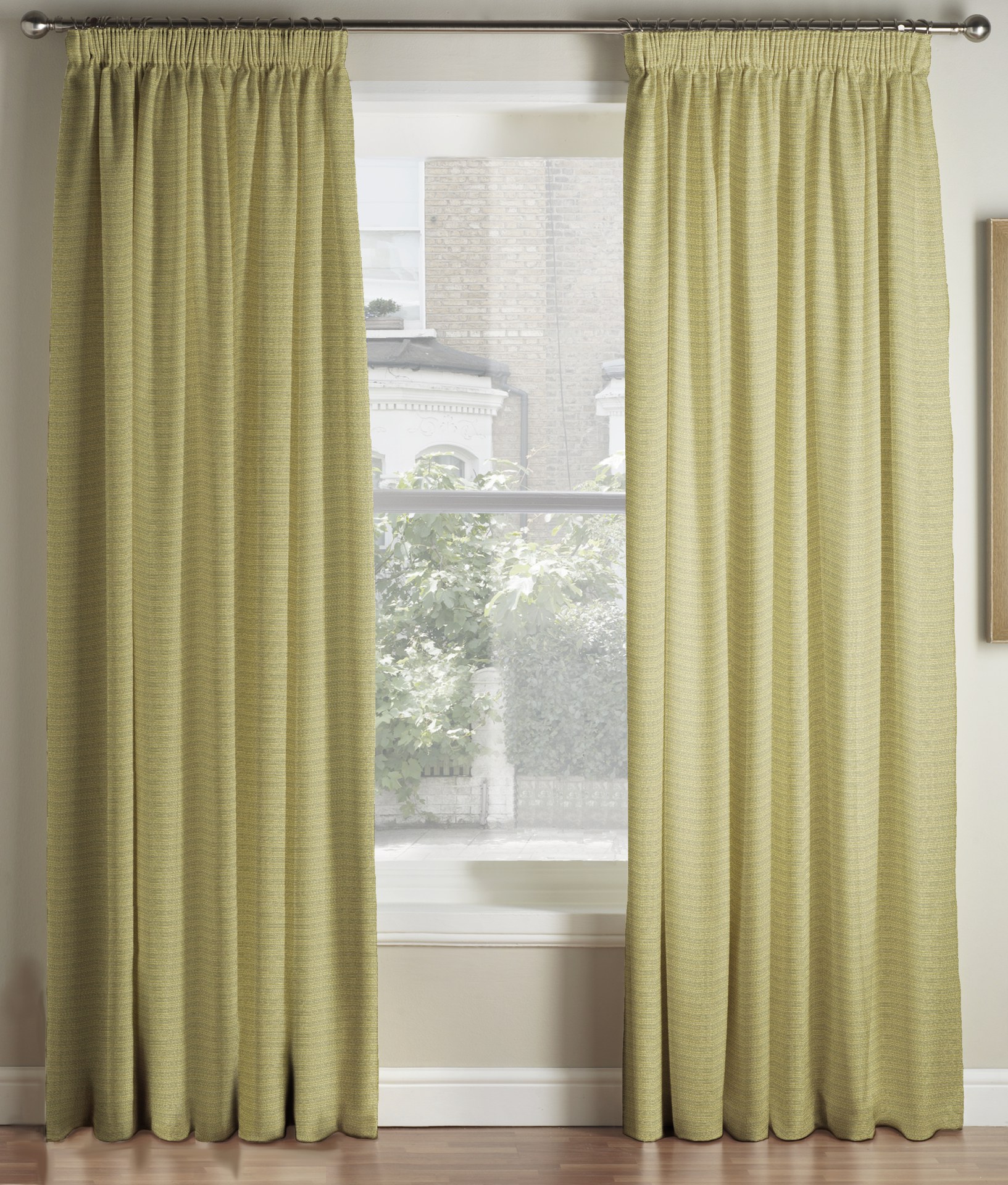 Stellar Citrus Pencil Pleat Curtains 1 Stellar Citrus Pencil Pleat Curtains