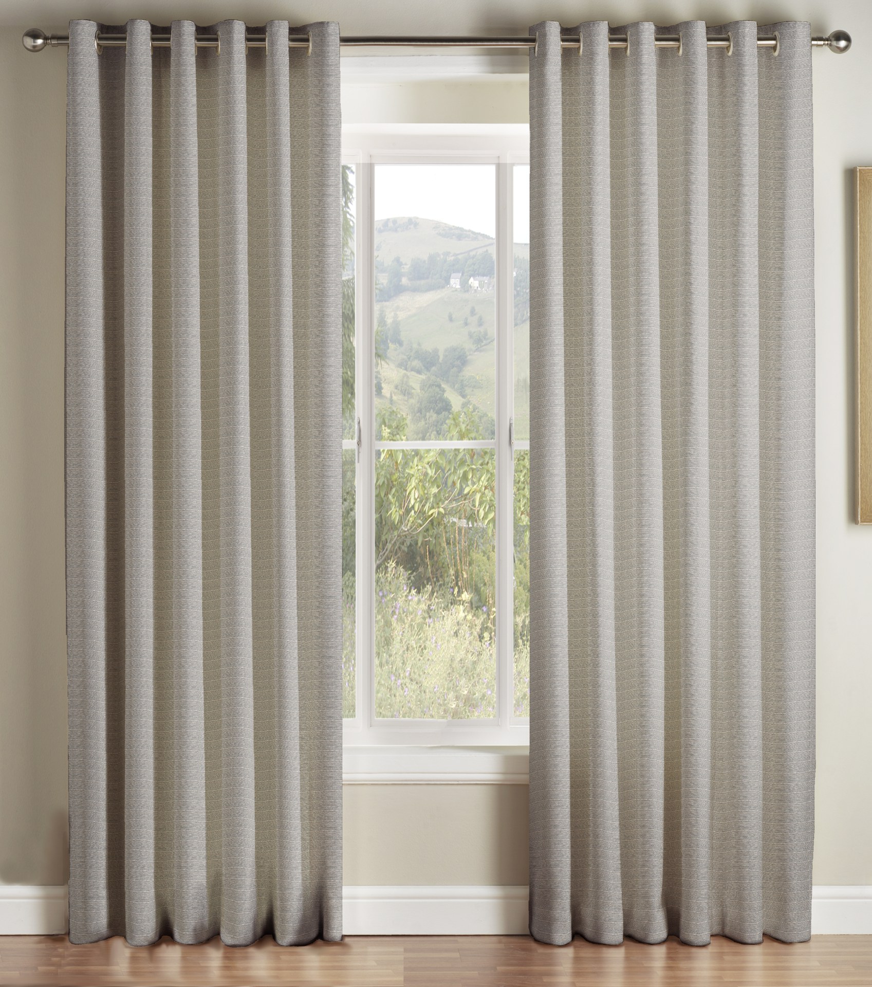 Stellar Grey Eyelet Curtains 1 Stellar Grey Eyelet Curtains